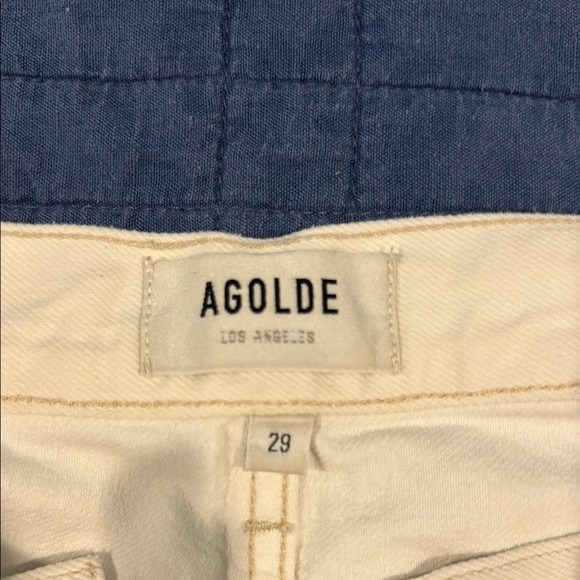 AGOLDE white denim cutoff shorts - Picture 2 of 4